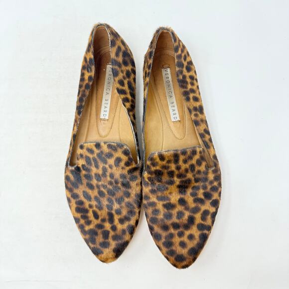 Veronica Beard Leopard Print Calf Hair Loafers Slip On Flats Size 41 - Picture 6 of 9
